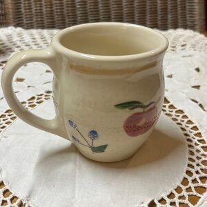 Longaberger fruit, medley, hand painted mug signed by “VW”